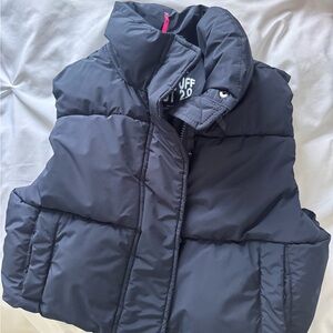 Garage Navy Puffer Mini Vest Size XS